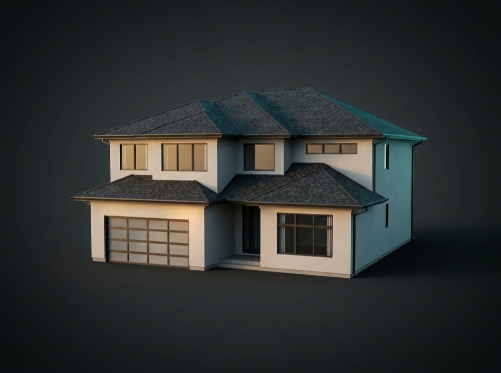 Finished charcoal shingle roof